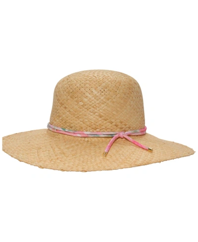 Lauren Ralph Lauren Sunhat With Printed Tie In Natural,multi