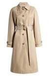 Lauren Ralph Lauren Water Resistant Belted Single Breasted Trench Coat In Birch Tan