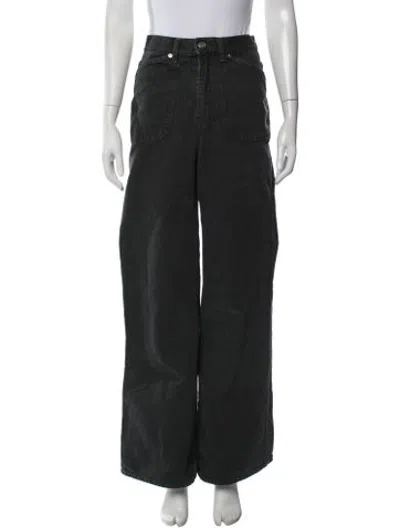 Pre-owned Laurence Bras High-rise Wide Leg Jeans In Green