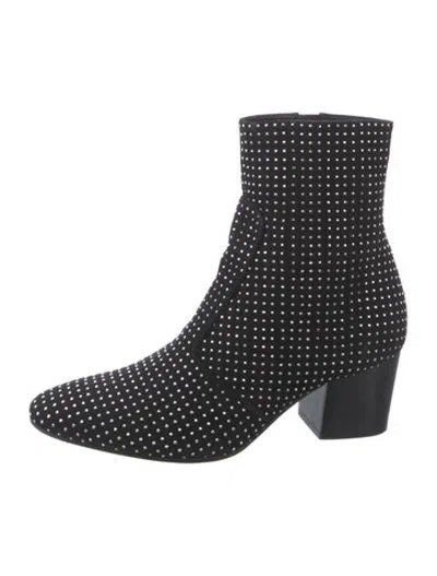 Pre-owned Laurence Dacade Suede Patterned Boots In Black