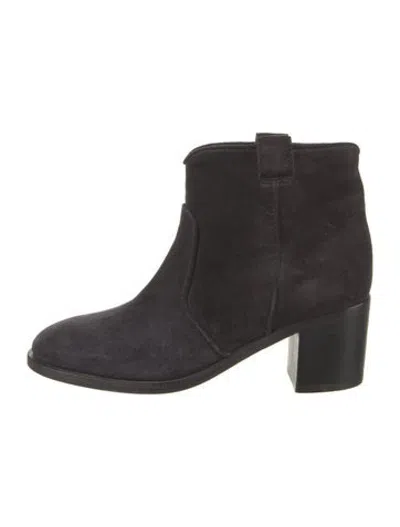 Pre-owned Laurence Dacade Suede Western Boots In Black