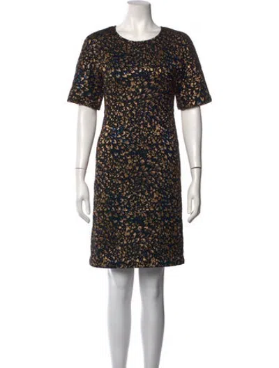 Pre-owned L'autre Chose Patterned Mini Dress In Black