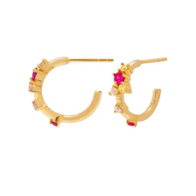 Lavani Jewels Women's White / Gold / Rose Gold Orchid Flower Hoops