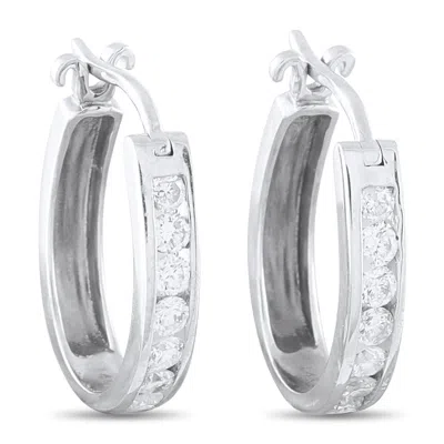 Lb Exclusive 14k White Gold 0.50ct Diamond Hoop Earrings Aer-14272r