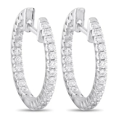 Lb Exclusive 14k White Gold 0.66ct Diamond Inside-out Hoop Earrings Aer-4782-sp