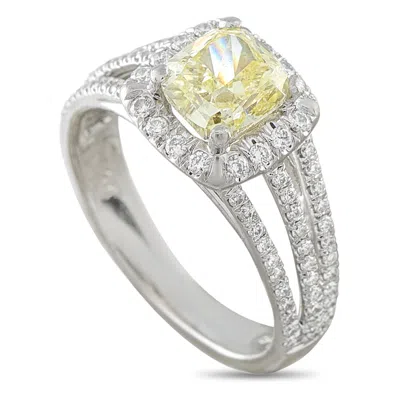 Lb Exclusive 14k White Gold 2.16ct Fancy Yellow Diamond Ring Mf01-073026