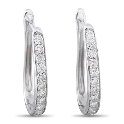 Lb Exclusive 14k White Gold Diamond Earrings Aer14265r In Transparent