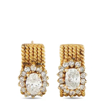 Lb Exclusive 14k Yellow Gold 1.25ct Diamond Earrings Mf04-081226