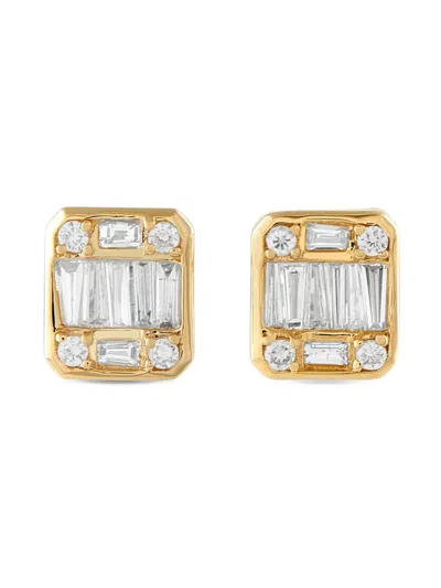 Pre-owned Lb Exclusive 14k Yellow Gold Diamond Earrings