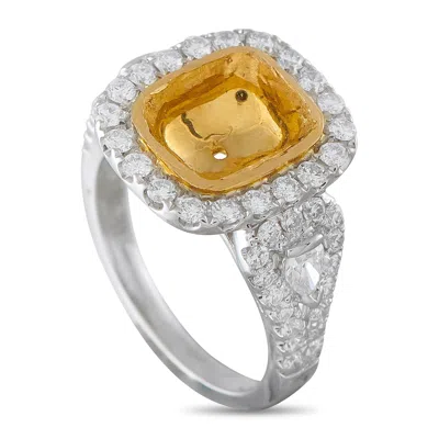 Lb Exclusive 18k White Gold 1.30ct Diamond Halo Mounting Ring Mf14-082026