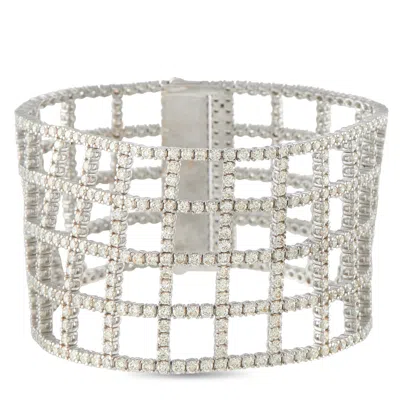 Lb Exclusive 18k White Gold 23.44ct Fancy Yellow Diamond Bracelet Mf04-070626 In Metallic