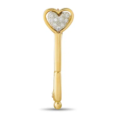 Lb Exclusive 18k Yellow Gold 0.18ct Diamond Brooch Mf22-081226