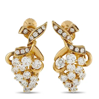 Lb Exclusive 18k Yellow Gold 2.76ct Diamond Cluster Earrings Mf17-100826 In Transparent