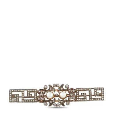 Lb Exclusive Antique 14k Rose Gold And Silver-topped 1.50ct Rose-cut Diamond Pearl Brooch Mf12-091426
