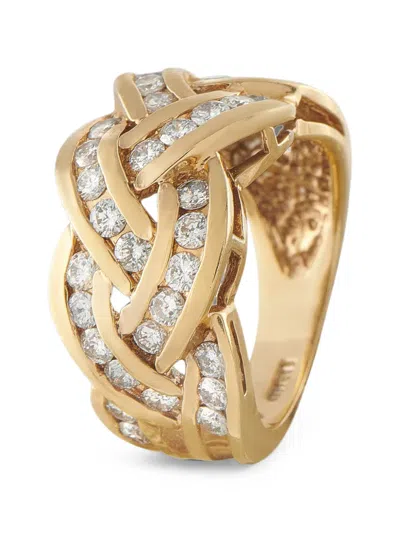 Pre-owned Lb Exclusive Diamond Braided Ring In 金色