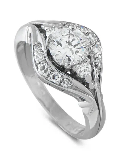 Pre-owned Lb Exclusive Diamond Ring In Silver