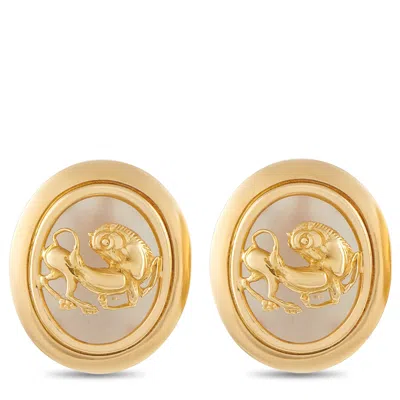 Lb Exclusive Ilias Lalaounis 18k Yellow Gold Crystal Lion Earrings Il02-101426
