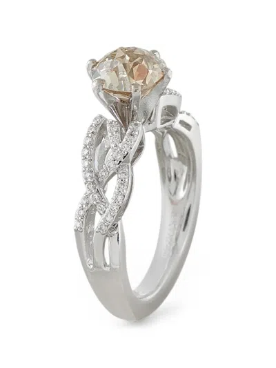 Pre-owned Lb Exclusive Old Mine Cut Diamond Ring In Silver
