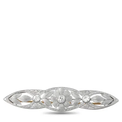 Lb Exclusive Platinum 0.70ct Diamond Brooch Mf01-080726 In Metallic