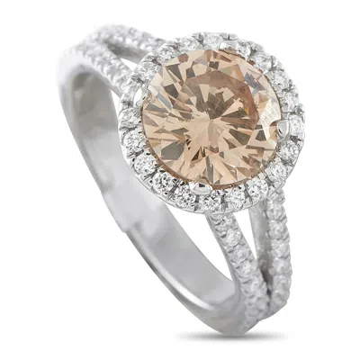 Lb Exclusive Platinum 2.42ct Diamond Halo Ring Mf33-070126 In White