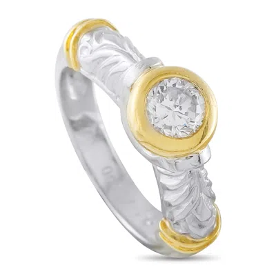 Lb Exclusive Platinum And 18k Yellow Gold 0.60ct Diamond Ring Mf02-070826 In White