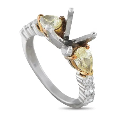 Lb Exclusive Platinum And 18k Yellow Gold 1.10ct Diamond Mounting Ring Mf23-070826 In White