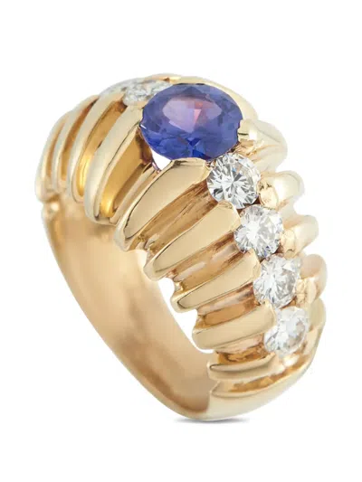 Pre-owned Lb Exclusive Sapphire And Diamond Ring In Gold