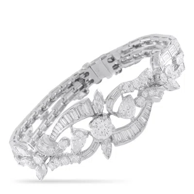 Lb Exclusive Vintage Platinum 8.93ct Diamond Bracelet Mf03-100926 In Metallic