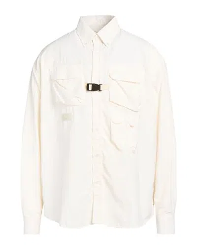 Lc23 Long Sleeve Nylon Shirt Man Shirt Ivory Size L Cotton In Neutral