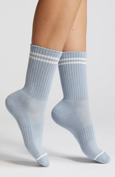 Le Bon Shoppe Boyfriend Crew Socks In Blue Grey