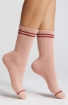 Le Bon Shoppe Boyfriend Crew Socks In Vintage Pink
