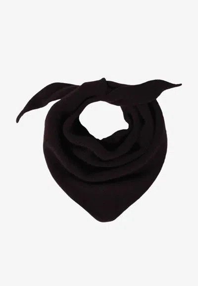 Le Bonnet Ribbed Wool Caregora Triangular Bandana Scarf In Black