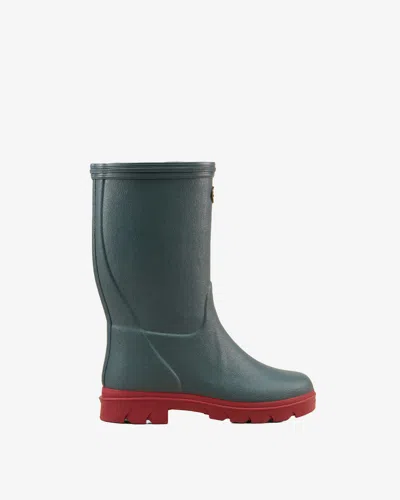 Le Chameau Children's Petite Aventure Jersey Lined Wellington Boot - Blue - Uk 2 / Eu 34 / Us 3 In Green