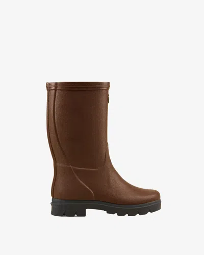 Le Chameau Children's Petite Aventure Jersey Lined Wellington Boot - Brown - Uk 1.5 / Eu 33 / Us 2.5