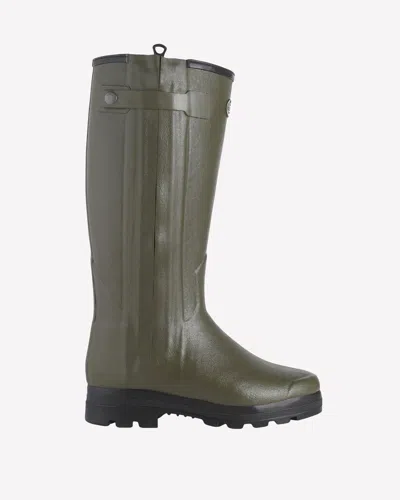 Le Chameau Men's Chasseur Wool Lined Wellington Boot - Chameau Green - Uk 6.5 / Eu 40 / Us 8 / 48cm