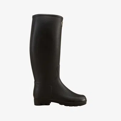 Le Chameau Women's Saint Hubert Leather Lined Wellington Boot - Black - Uk 8 / Eu 42 / Us 10.5 / 42cm