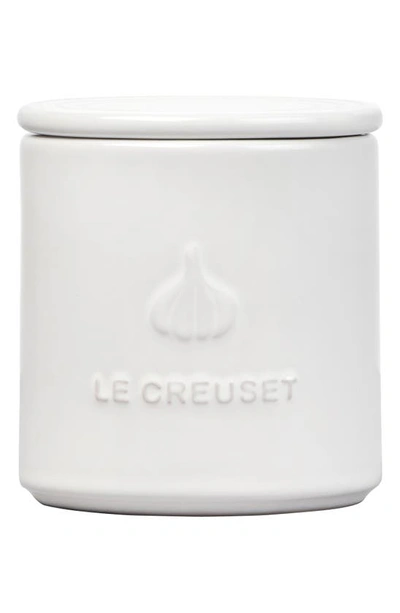 Le Creuset Stoneware Garlic Keeper In White