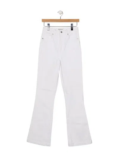 Pre-owned Le Jean High-rise Flared Jeans In White
