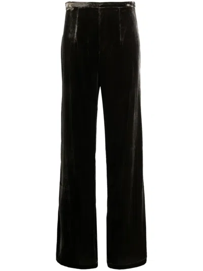 Le Kasha High-waisted Flared Trousers In Brown