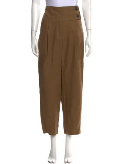 Pre-owned Le Kasha Linen Wide Leg Pants W/ Tags In Brown