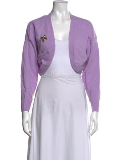 Pre-owned Le Lion Wool Open Front Sweater In Purple