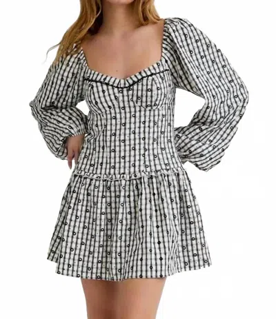 Le Lis Cecile Dress In Black Plaid In Multi
