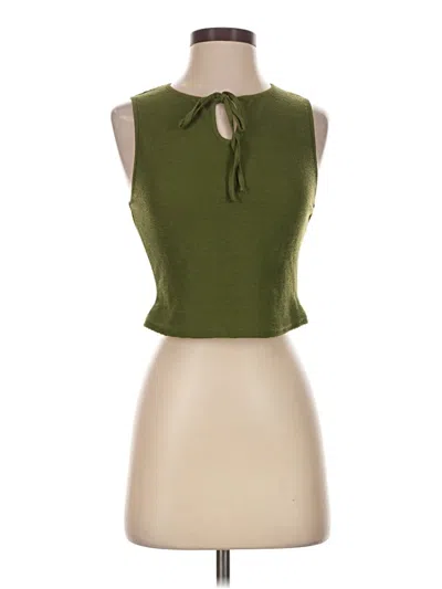 Pre-owned Le Lis Sleeveless Top Green Halter Neckline Tops
