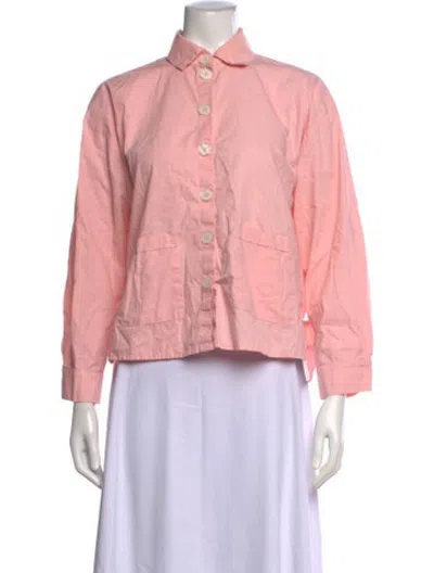 Pre-owned Le Petit Trou Long Sleeve Button-up Top In Pink