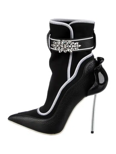 Pre-owned Le Silla Leather Crystal Embellishments Pumps In Black