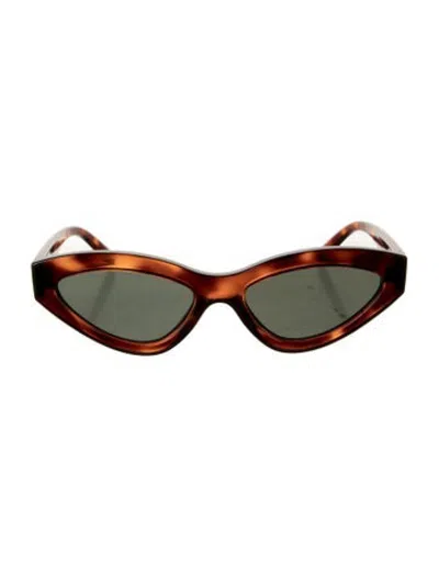 Pre-owned Le Specs Cat-eye Tinted Sunglasses In Brown