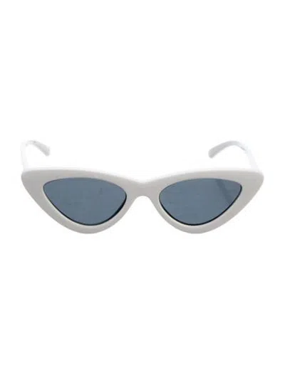 Pre-owned Le Specs Cat-eye Tinted Sunglasses In White