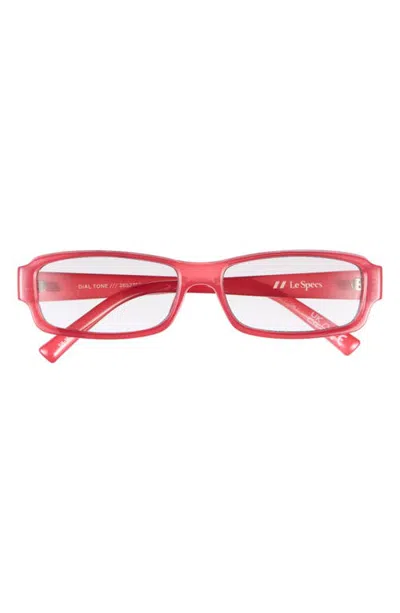 Le Specs Dial Tone Rectangular Sunglasses In Pink