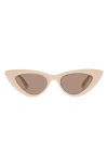 Le Specs Hypnosis 50mm Cat Eye Sunglasses In 象牙白