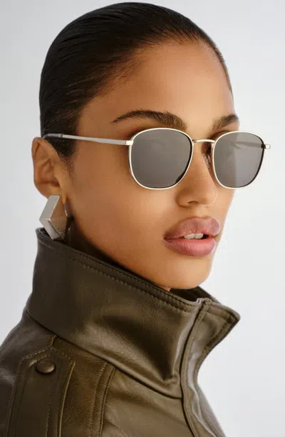 Le Specs Neptune Deux 52mm Polarized Square Sunglasses In Silver/smoke Mono Polarized